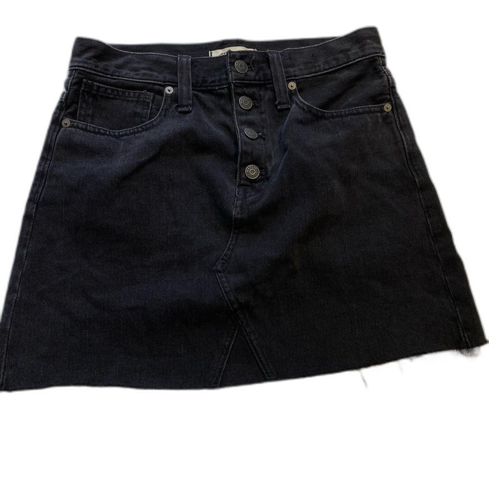 NWT Madewell  Rigid Denim Black Wash Mini Button-Front Size 26